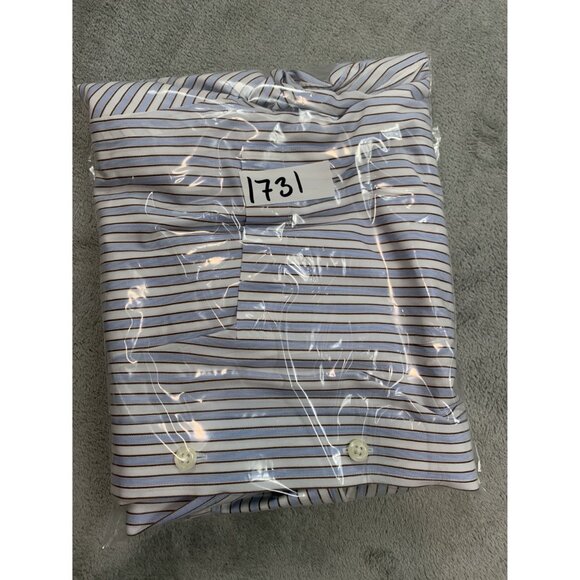 Paul Fredrick Trim Fit Men's 15.5-34 White Imperial Two Ply Cotton Dobby Shirt - Picture 9 of 9